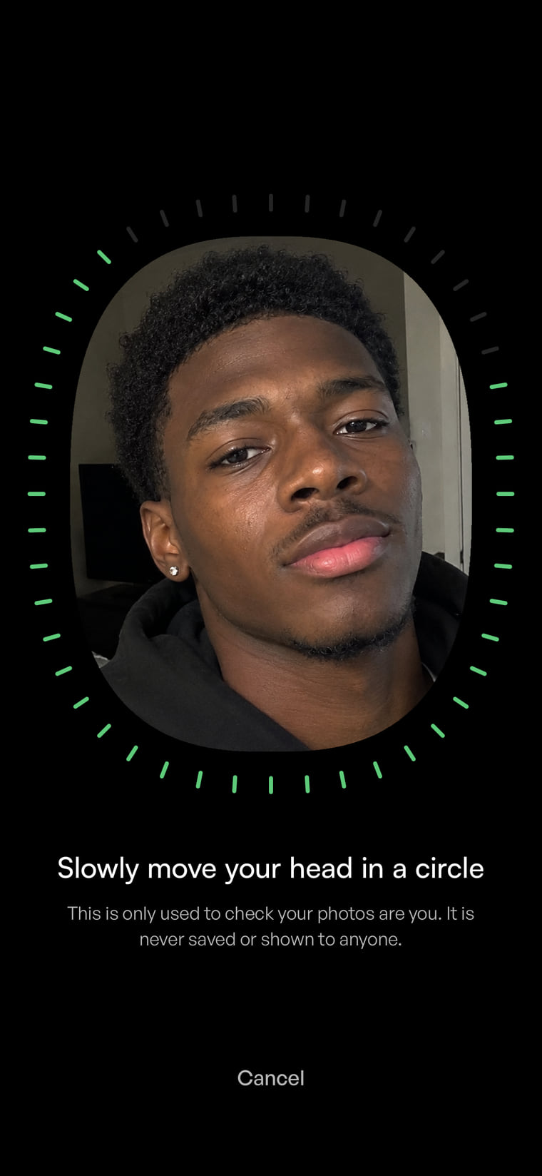 The face scan that verifies a profile's photos.
